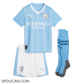 Dječji Nogometni Dres Manchester City Kevin De Bruyne #17 Domaci 2023-24 Kratak Rukav (+ Kratke hlače)